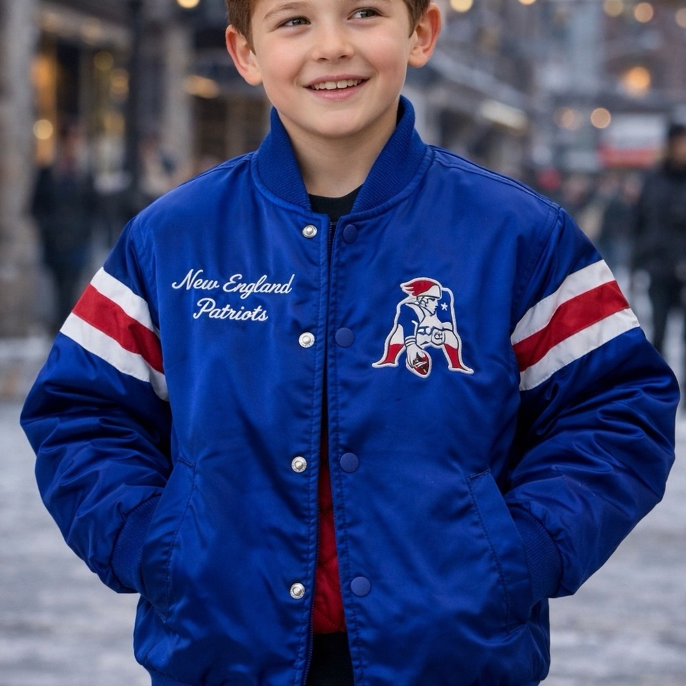 New England Patriots Kids Blue Puffer Jacket